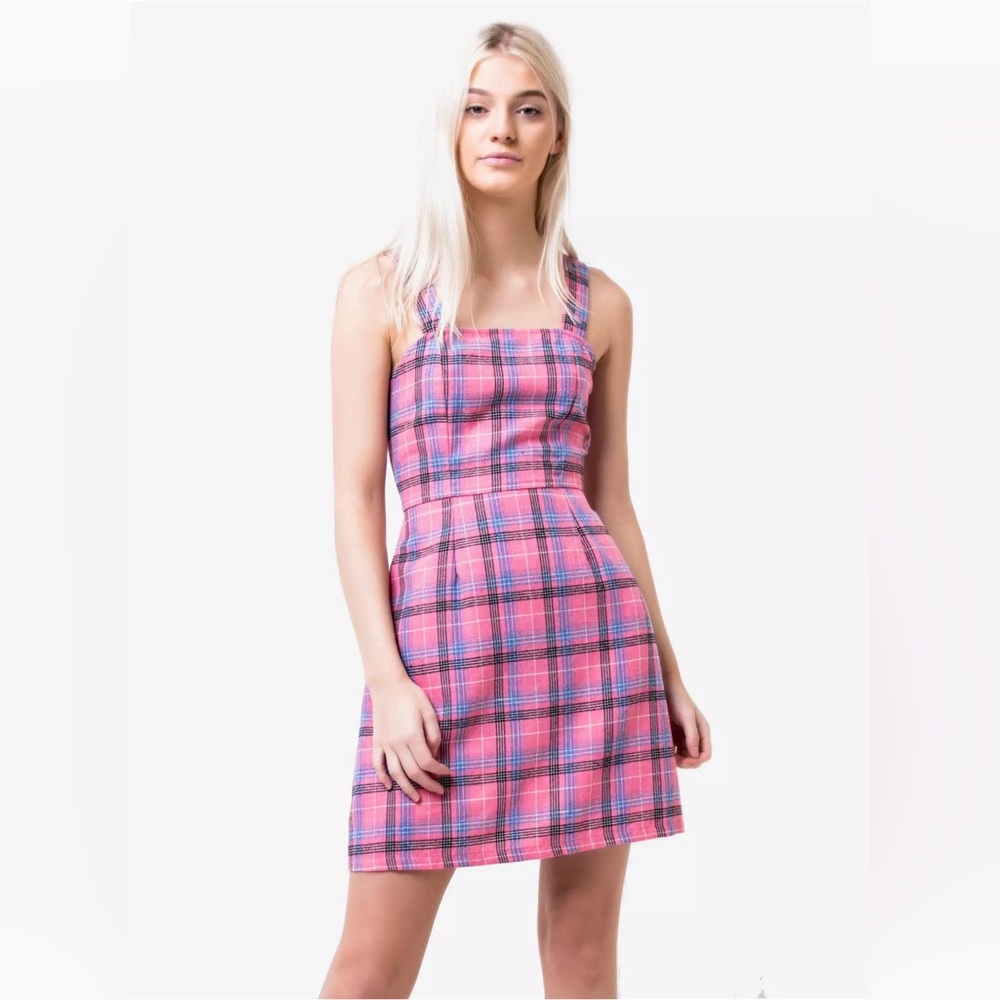 Daisy Street Tartan Pink Plaid Dress Clueless 90's Schoolgirl